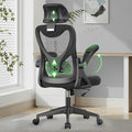 Ergonomic High-Back Office Chair with Adjustable Headrest & Lumbar Support – Padded Seat, Flip-Up Armrests, Comfortable Desk Chair