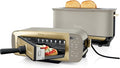 3-in-1 Toaster, Grill & Panini Press – Flip Design with 7 Cooking Functions, 7 Toast Settings, Bake Tray, Crumb Tray & Stone Gold Finish