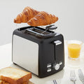 2-Slice Toaster with 7 Browning Levels – Extra-Wide Slots, Removable Crumb Tray, 800W, Black Finish